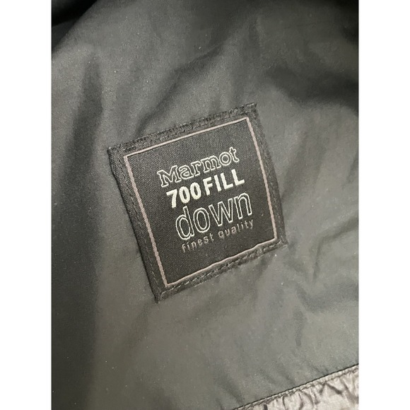 Marmot Kids Faux Fur Hooded 700 Fill Down Puffer Jacket Coat Size Medium Black - Picture 6 of 10